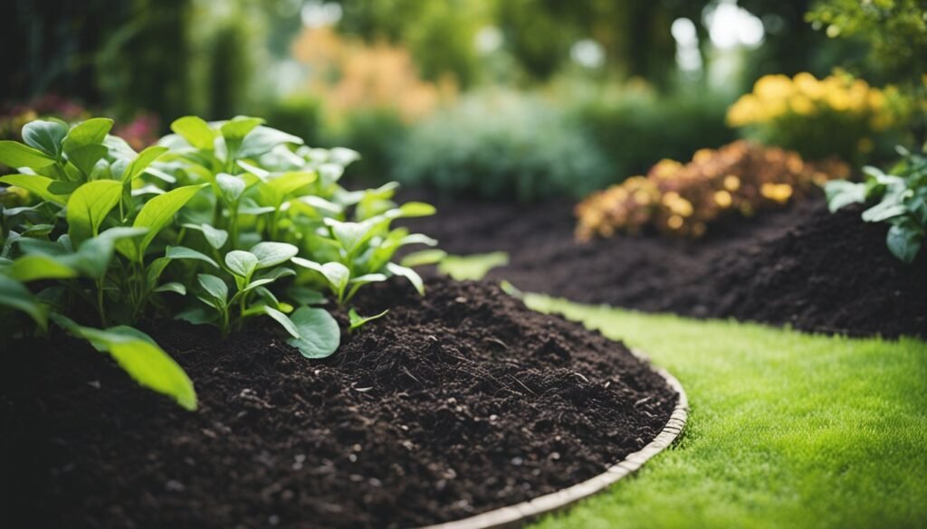 garden mulch in the backyard